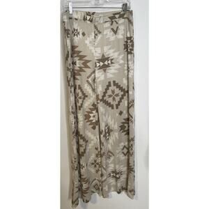 Double D Ranch Tan Brown Mesa Sunrise Wide Leg Pants XL NWT Southwest Geometric